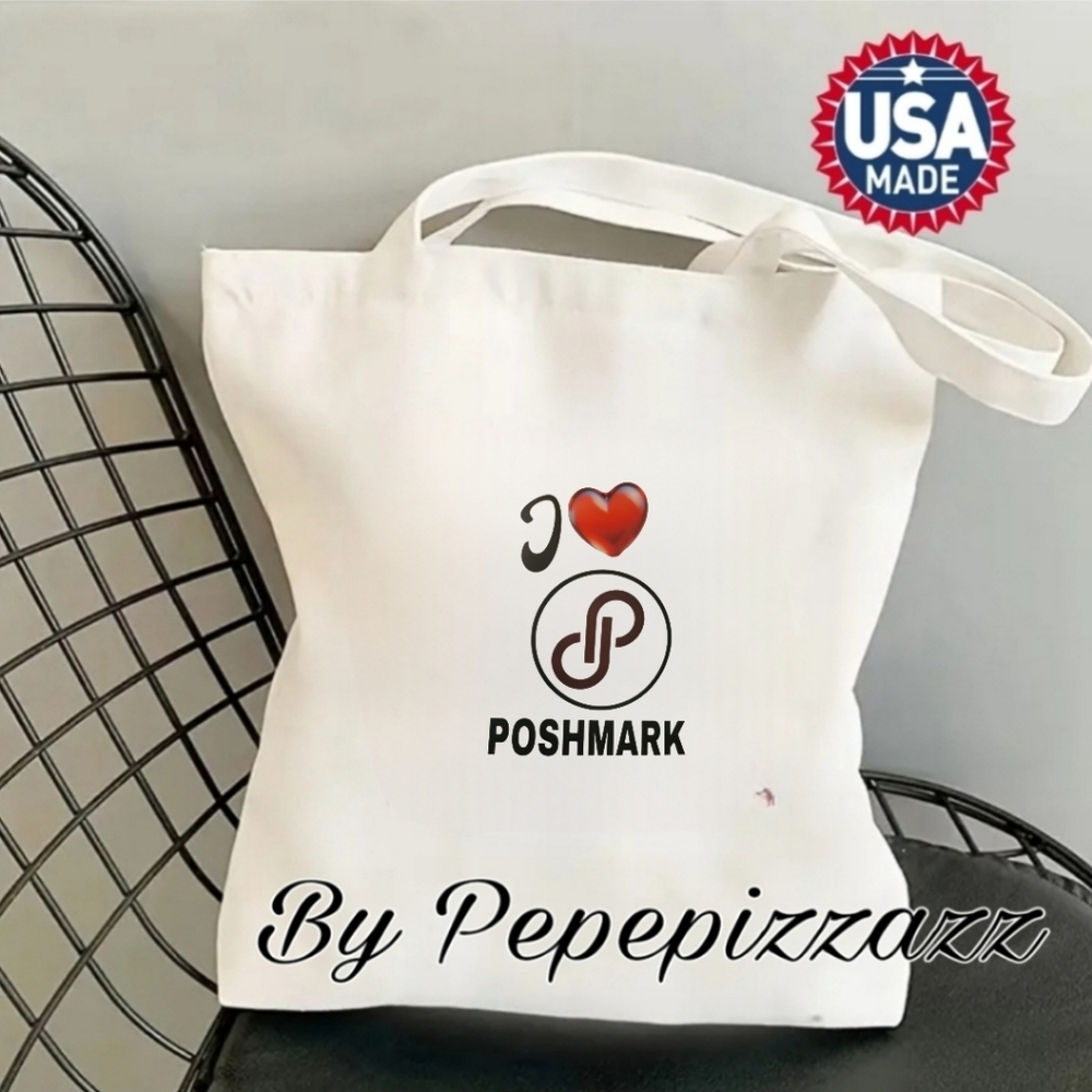 NWT POSHMARK CANVAS TOTE HANDMADE USA add your closet name for $8 extra